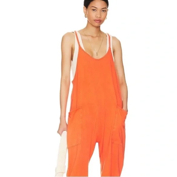 NWOT Free People Movement | Hot Shot Onesie In Mandarin Red | Small - Picture 4 of 15
